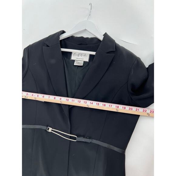 Mary McFadden Vintage Blazer Womens 12 Black Button Silver Clasp Closure Jacket - Picture 13 of 16